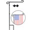 G128 Garden Flag Stand Flagpole | 36"x15" | Black Wrought Iron Stand